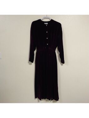 Horchow Dress Women’s Size 10 Purple Vintage Velvet Silk Blend Maxi Dress